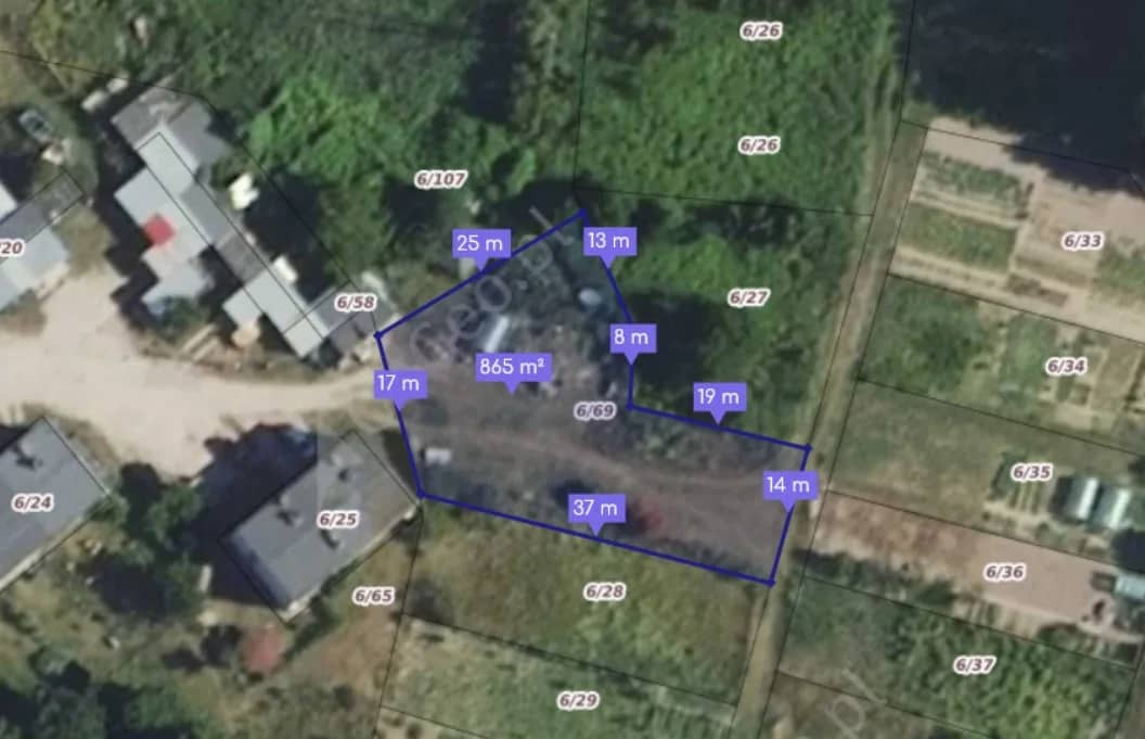 Działka rolno budowlana 865 m² z WZ – Canki (gmina Ryn) bezp