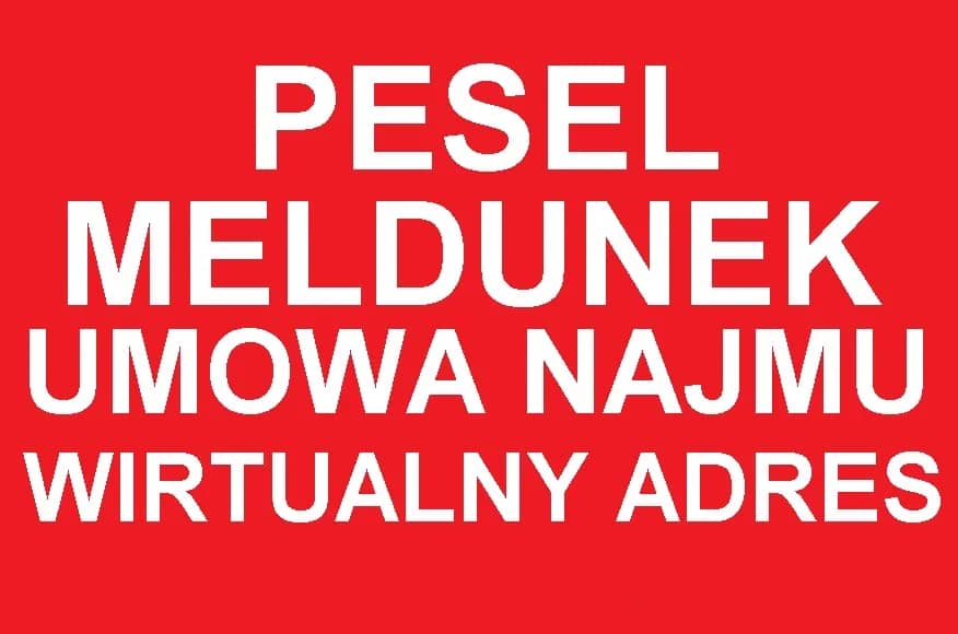 Oferuję LEGALNY MELDUNEK na pobyt stały lub czasowy