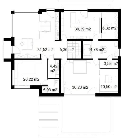 Dom dwurodzinny 440m2 blisko A2 w stanie surowym zamkniętym z ociepleniem, Dębe Wielkie.