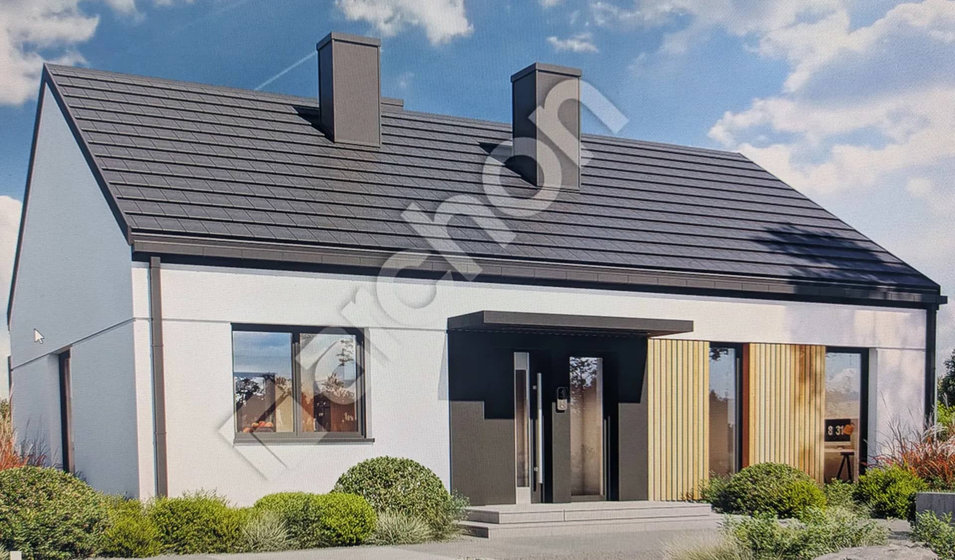 urokliwa działka budowlana przy lesie  z projektem 2351m2