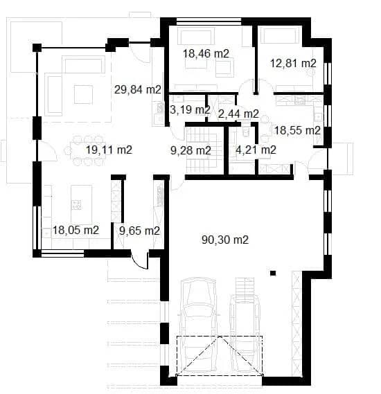 Dom dwurodzinny 440m2 blisko A2 w stanie surowym zamkniętym z ociepleniem, Dębe Wielkie.