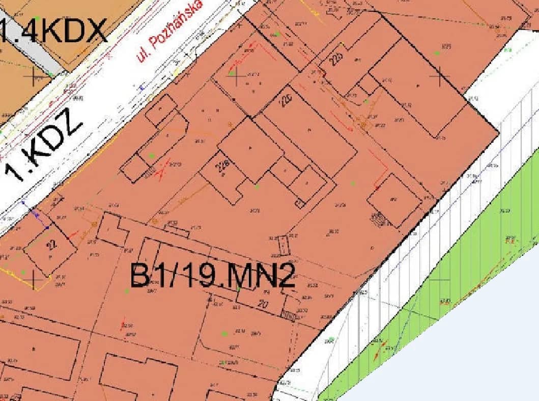 Działka inwestycyjna usługowa budowlana 1517m2 Zielona Góra Centrum Chynów