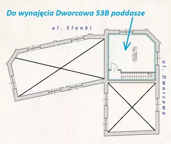TUŻ PRZY DWORCU do wynajmu 57m2 parter Żywiec Dworcowa 53B