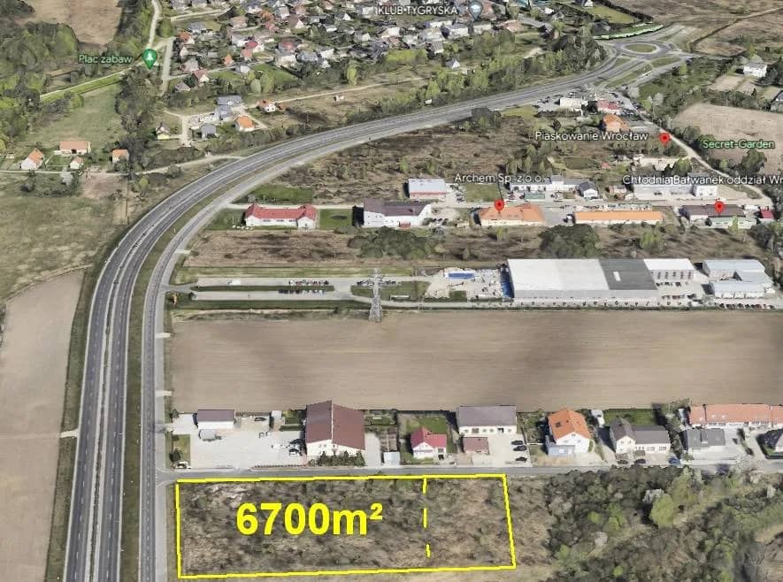 Działka 6700m² do wynajęcia lub na sprzedaż. [ŁANY KOŁO WROCŁAWIA]