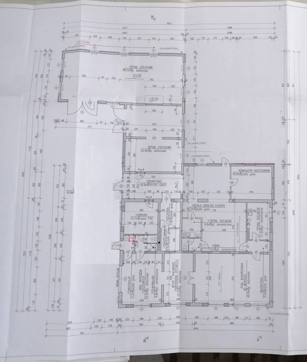 Budynek produkcja-usługi-handel+biuro.394m2/1251m2