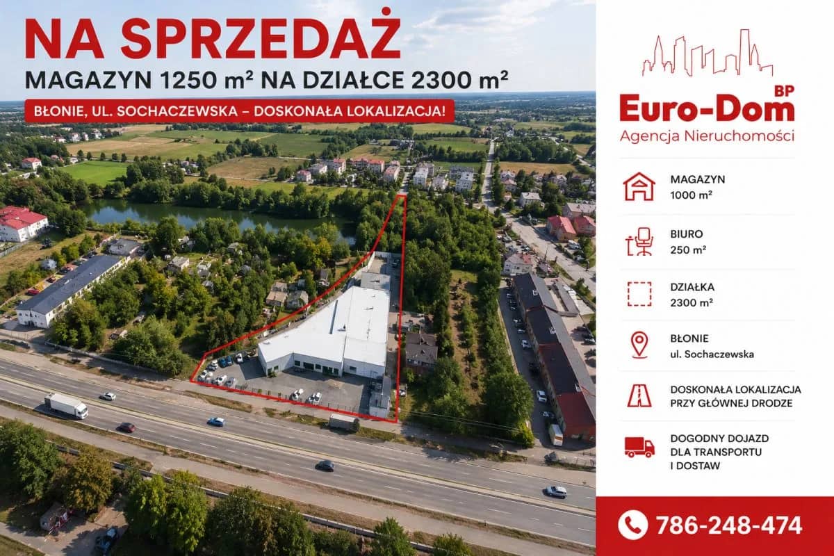 1250m2 hala magazynowa z biurem Błonie