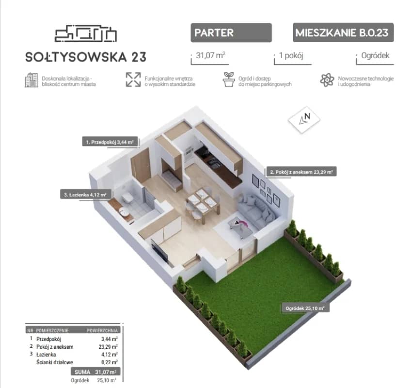 Stylowa kawalerka 31m2 w Czyżynach, blisko centrum Krakowa