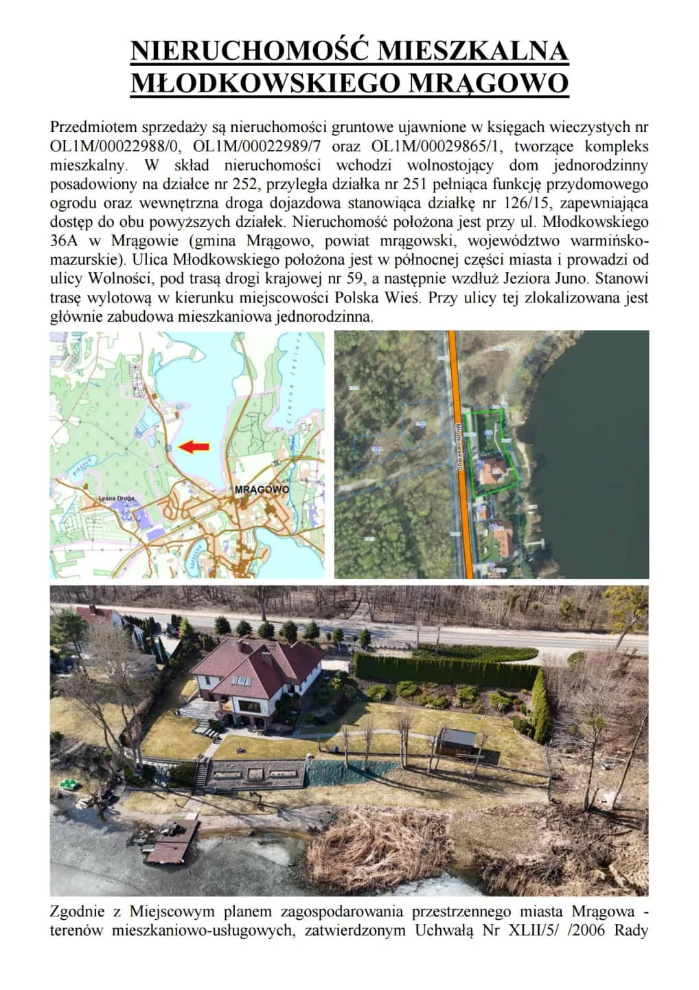 Syndyk sprzeda rezydencję Młodkowskiego 36A Mrągowo