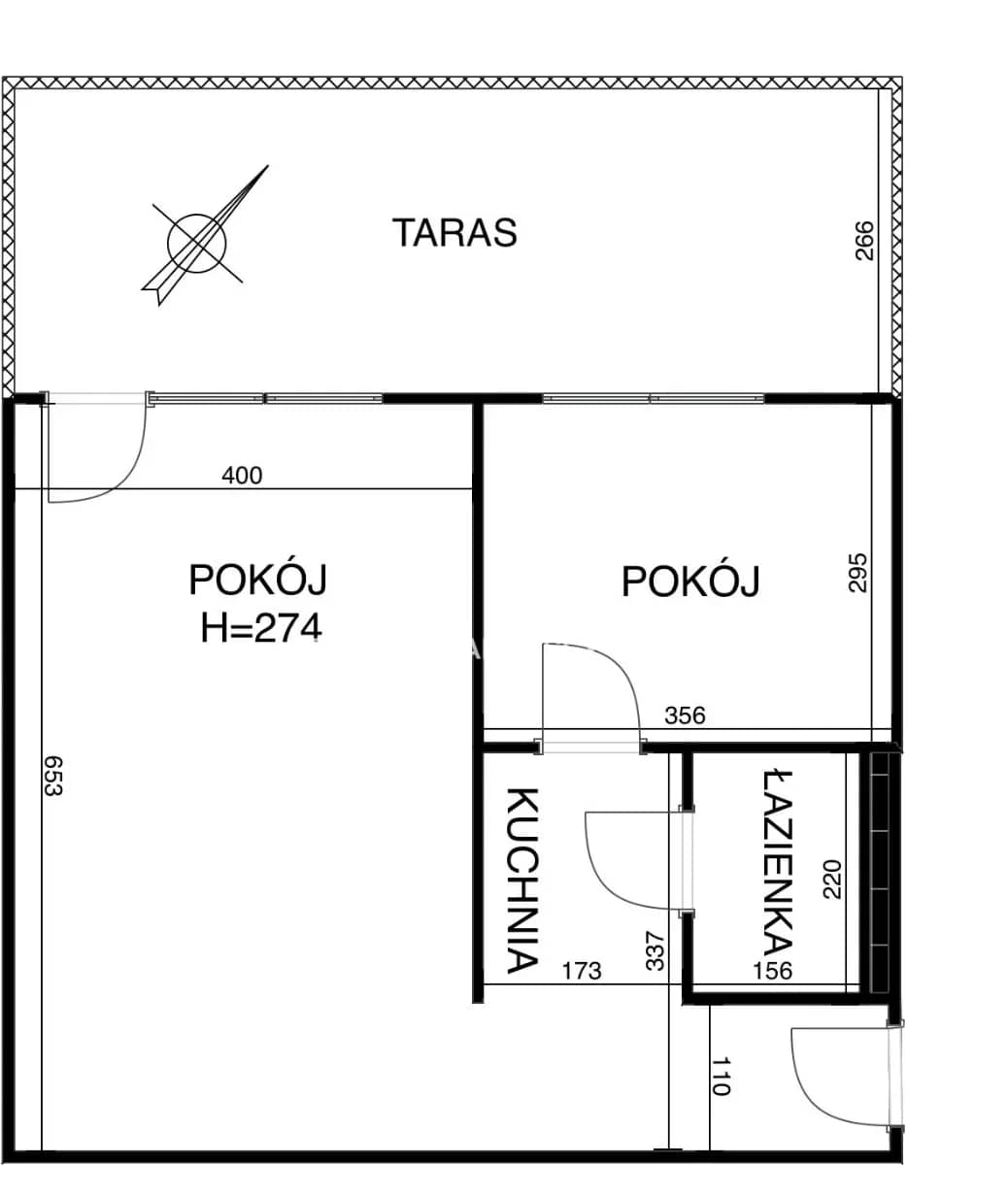 2 pokojowe z pięknym tarasem