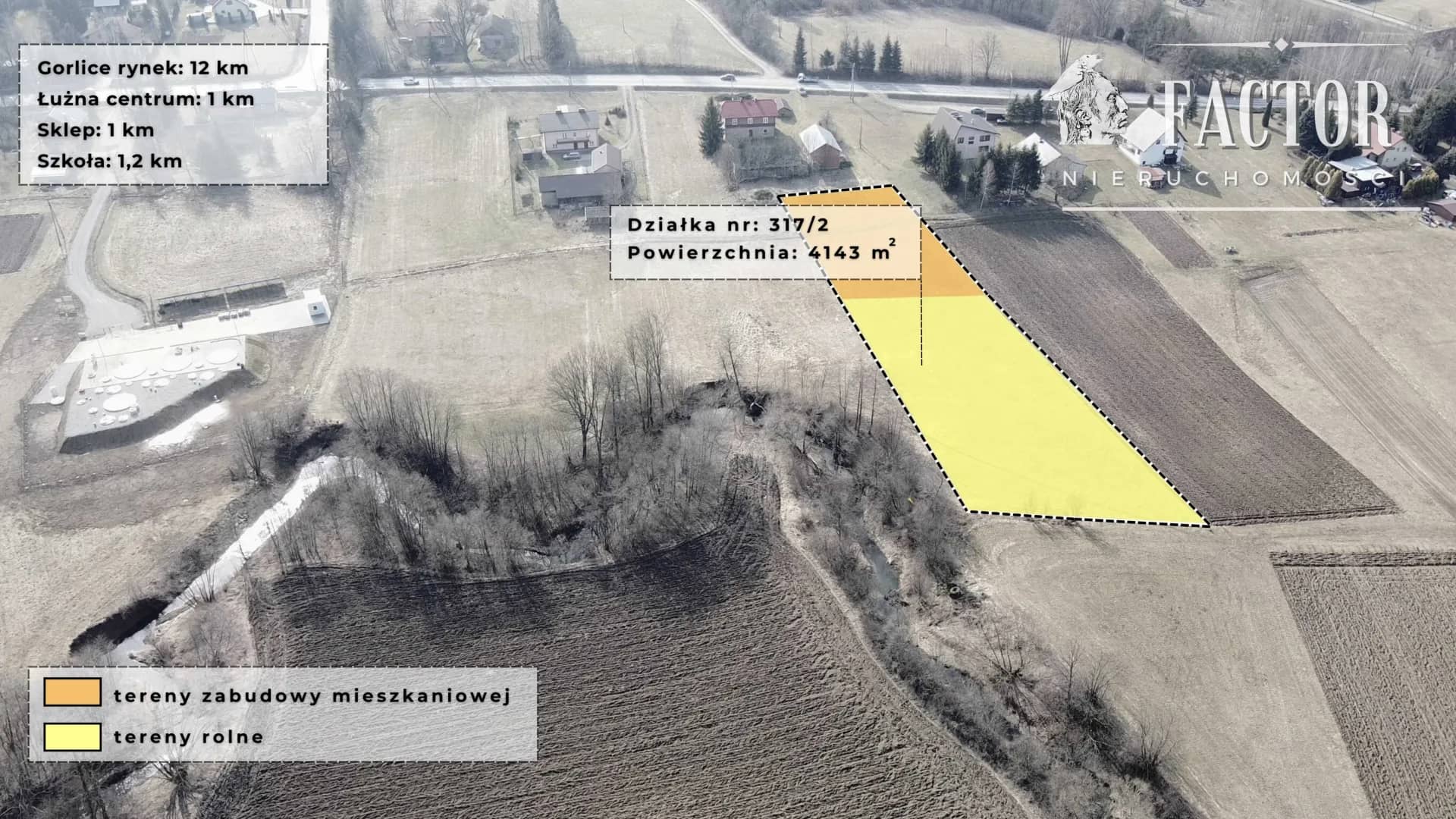 Działka budowlano-rolna 41 a w Łużnej, pow. gorlicki 1190S
