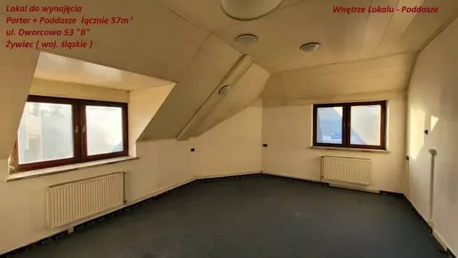 TUŻ PRZY DWORCU do wynajmu 57m2 parter Żywiec Dworcowa 53B