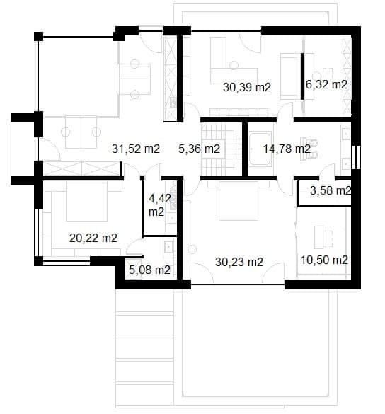 Dom dwurodzinny 440m2 blisko A2 w stanie surowym zamkniętym z ociepleniem, Dębe Wielkie.