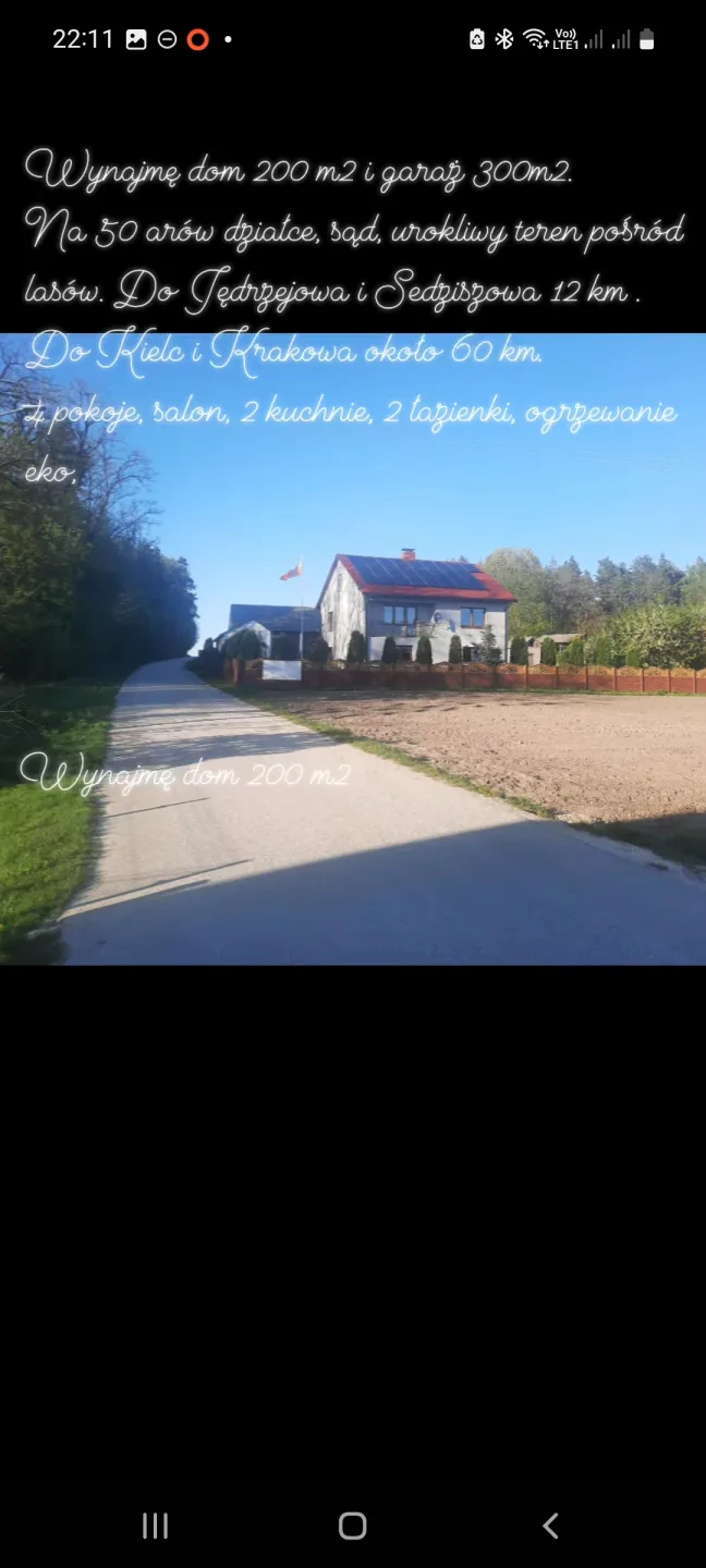 Wynajmę dom 220 m2 i goraże 350 m2. Na 50 arowej działce.