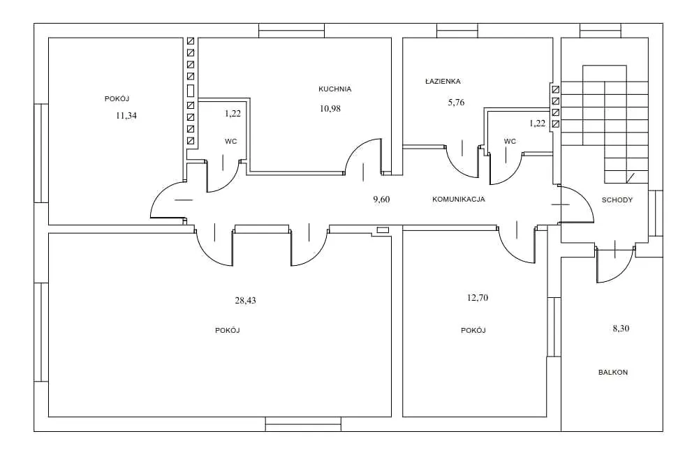 Piętro Domu Jednorodzinnego z oddzielną klatką schodową i mediami