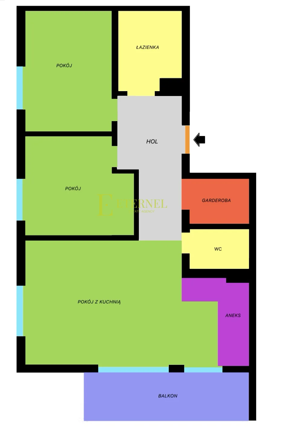 Kraków – 3 pokojowy apartament na sprzedaż na kameralnym osiedlu – 59,5 m2