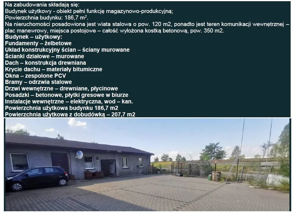 Syndyk sprzeda działkę z budynkiem przemysłowym