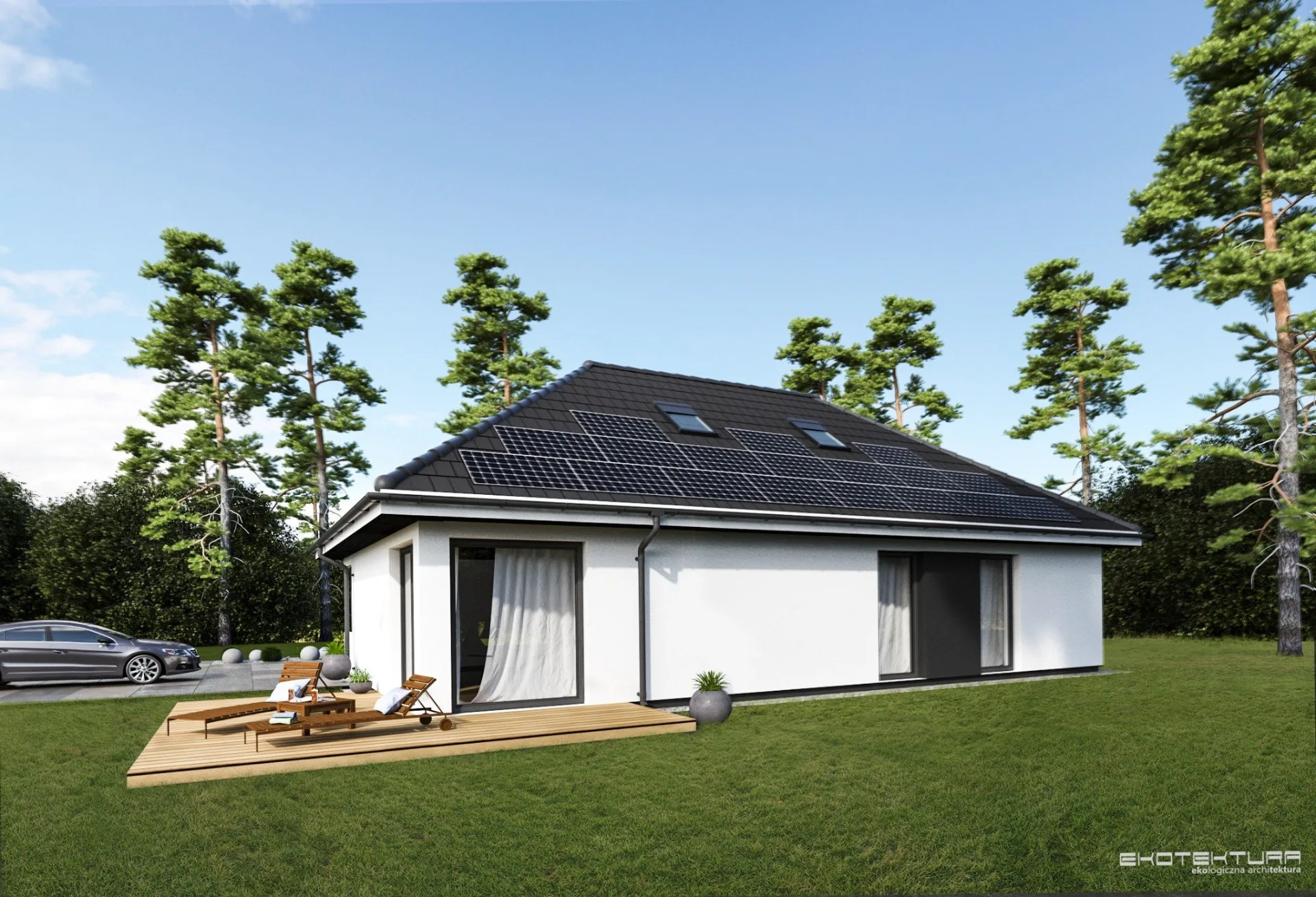 nowoczesny dom energooszczędny - parterowy