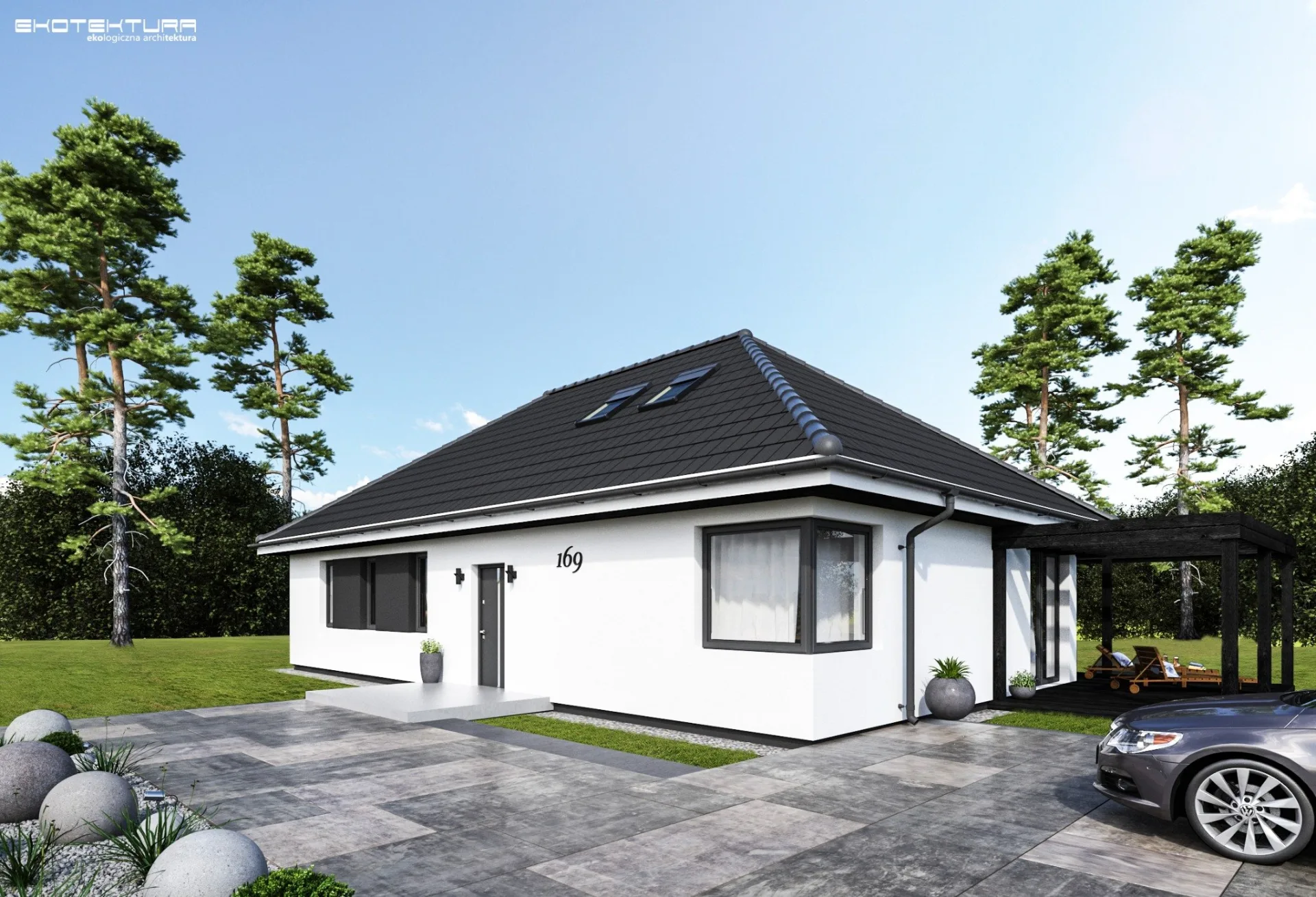 nowoczesny dom energooszczędny - parterowy