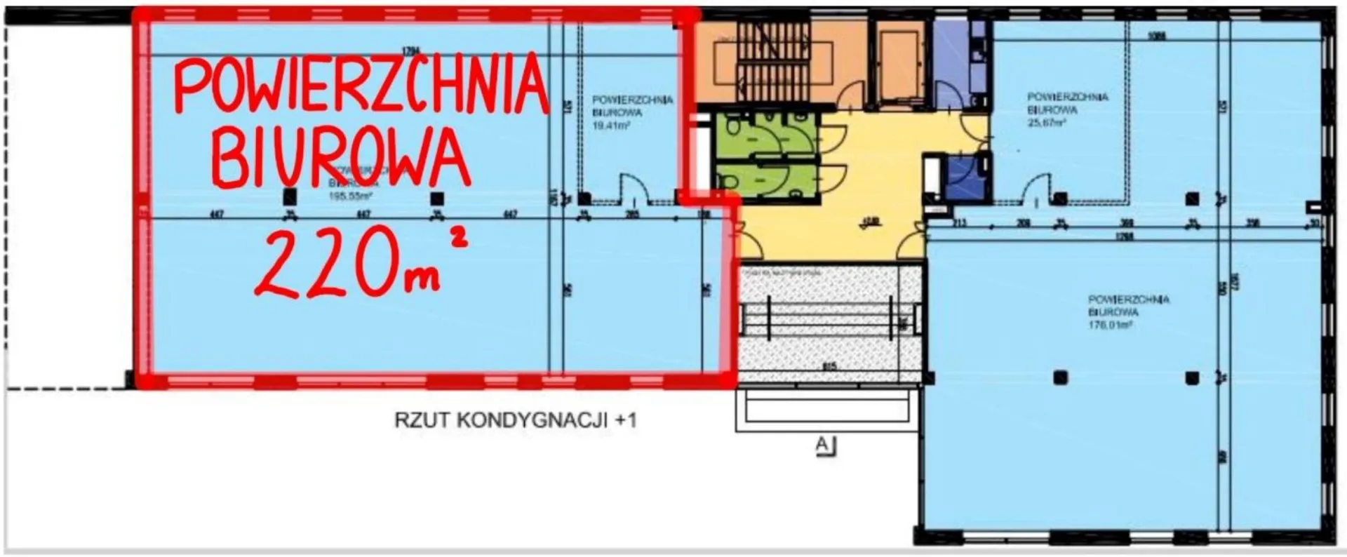 Wawer-Gocław nowoczesne biuro 220m2 do aranżacji