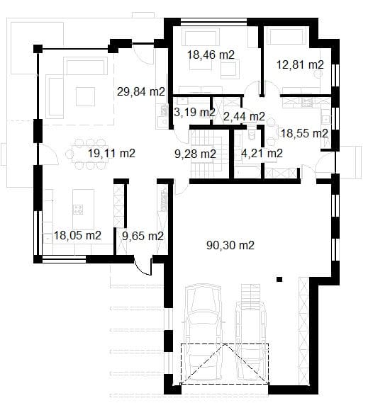Dom dwurodzinny 440m2 blisko A2 w stanie surowym zamkniętym z ociepleniem, Dębe Wielkie.