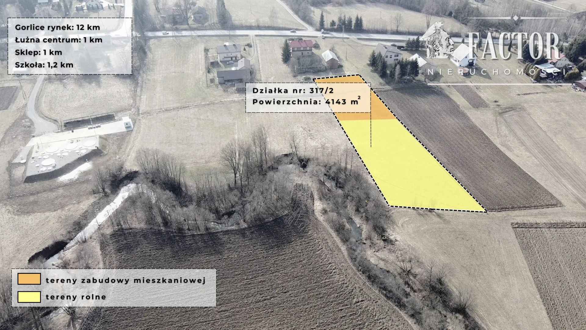 Działka budowlano-rolna 41 a w Łużnej, pow. gorlicki 1190S